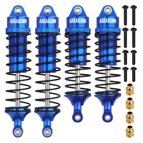 4PCS 1:10 Scale RC Car Shock Front & Rear Shock Absorber Assembled Set Compatible with 1/10 Traxxas Slash/Rustler/Stampede 4x4 4WD Upgrade Replacement Parts#5862(Blue) - color: Blue