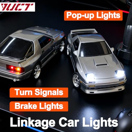 YUCT LDRC LD1802 1/18 RC Drift Car Silver | High-Speed Drifting with Gyro, Two Batteries, Replacement Tires - color: Ld1802-silver