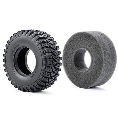 4pcs 2.2" Crawler Tires 125 * 50mm with Foam Insert for 1/10 RC Crawler Car Axial SCX10 TRX4 Wraith RBX10 RR10