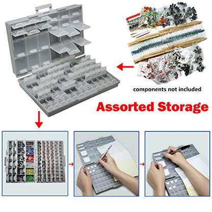 3pcs AideTek BOXALL 96 Compartments Enclosure SMD SMT Parts Organizer Surface Mount Box Labels - style: 3BOXALL96