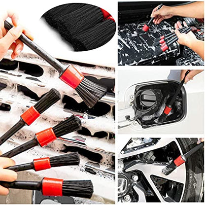 10PCS Car Auto Detailing Brushes Set Interior & Exterior Cleaner | Wheels, Leather, Dashboard, Vents, Engine, Hard-to-Reach Areas, Detail Kit, Cleaning Tools, Automotive, Garage, Gift.