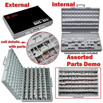 AideTek Two SMD SMT Resistor Capacitor 1206 0805 0603 Box Organizer Craft Beads Storage 144 Compartments for each box - style: 2BOXALL