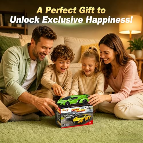 Axirata 1:24 Scale Lamborghini Remote Control Car Lambo Toy Car（Green） | Lamborghini Toy Car Officially Licensed 25KM/H Fast RC Drift Car with LED Light 2.4GHz Race Cars for Boys Girls Birthday Gift