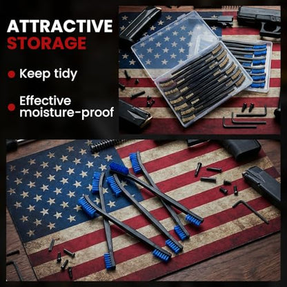 PINGMIC Gun Cleaning Brushes Set - 6 Pack Double-Ended Nylon Brushes with Plastic Handles, All-Purpose Gun Cleaning Supplies Kit (Blue) - color: Blue