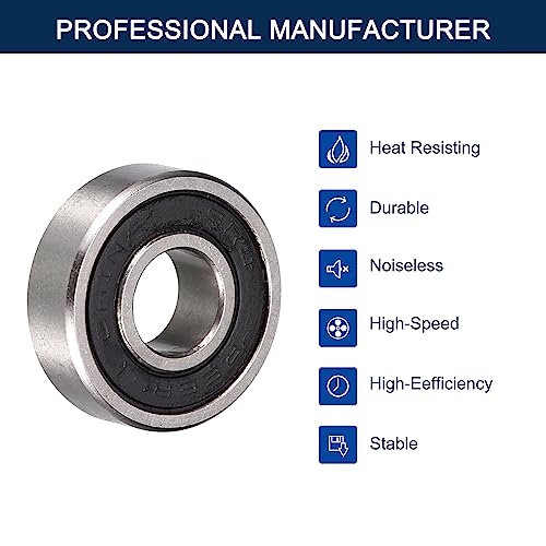 R3-2RS Deep Groove Ball Bearings, ID 3/16" x OD 1/2" x Width 10/51" Double Rubber Sealed Ball Bearing Pre-Lubricated Chrome Steel Z2 Lever 10pcs - size: R3-2RS 3/16"x1/2"x10/51"