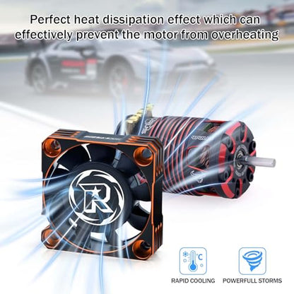 2Pack RC Cooling Fan 40mm,16000RPM 8.4V RC Car Fan for ESC and Motor Fit for 1/10 1/8 RC Car Truck(Black Orange) - style: 2pack Black Orange