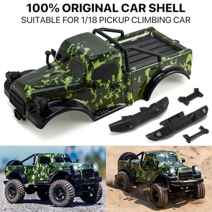 RC Truck Pickup Body Shell for 1/18 RC Crawler Car TRX4M Defender Bronco (Camouflage) - color: Camouflage