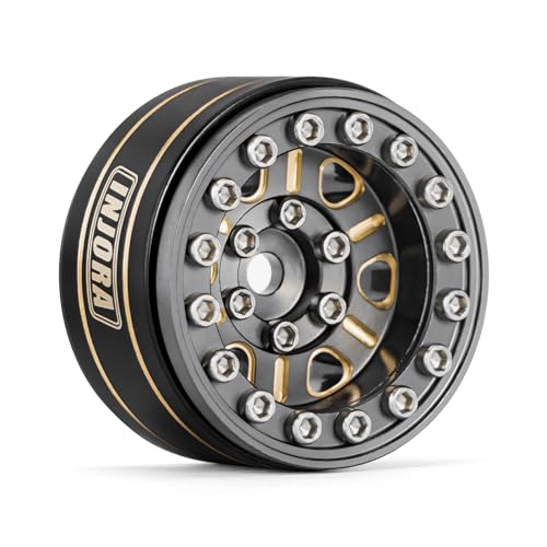 INJORA Brass 1.0 Beadlock Wheel- Negative Offset 3.15mm Wheels for 1/18 TRX4M SCX24 Gladiator Bronco C10 JLU Deadbolt Axial 1/24 Crawler(Grey) - color: Grey