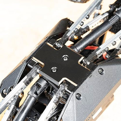 RampCrab Skid Plate Transmission Mount for AX24, Black Coating, Brass Mount for AX24 XC-1, 21 Grams, Upgrades Parts for 1/24 RC Crawler Car - color: Brass-Black