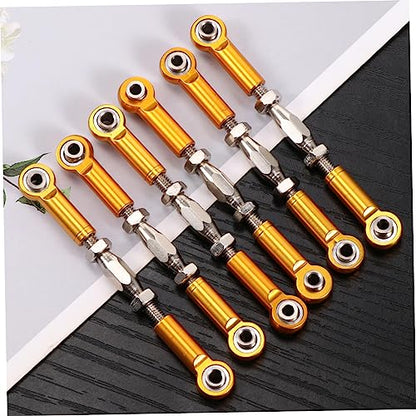 Vaguelly 6pcs Aluminum Rc Car Rod Linkages Turnbuckle Extension for Rc Truck Buggy Steering Upgrade Parts - color: Yellow