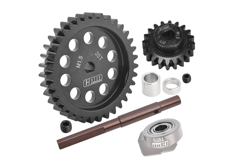GPM Upgrade Parts for 1:5 Traxxas X Maxx 6S 8S & XRT 8S Monster Truck 40Cr Carbon Steel M1.5 Spur Gear 35T + Motor Gear 20T