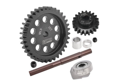 GPM Upgrade Parts for 1:5 Traxxas X Maxx 6S 8S & XRT 8S Monster Truck 40Cr Carbon Steel M1.5 Spur Gear 35T + Motor Gear 20T