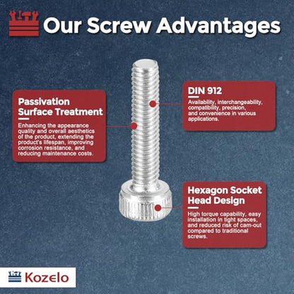 30pcs Socket Head Cap Screws - [M2.5-0.45 x 16mm] 304 Stainless Steel Allen Socket Drive for Electrical Motor 3D Printing Fan Engine Replacement Use, Silver - size: M2.5-0.45x16mm