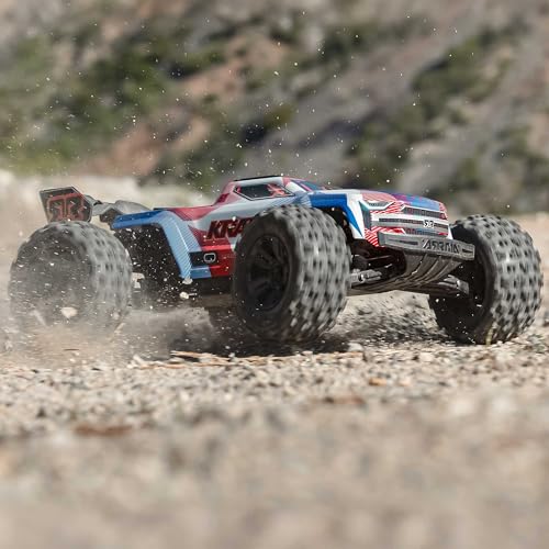 ARRMA RC Truck 1/8 KRATON 4X4 6S BLX BRUSHLESS V6 Speed Truck RTR (Lipo Battery and Charger Not Included) (Blue/Red), ARA8608V6T4 - color: Blue/Red
