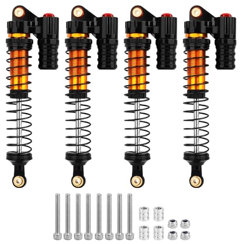 Aluminum Adjustable Piggyback Shock Absorber Oil Damper for Axial SCX10 Capra Wraith TRX4 TRX6 D90 Tamiya CC01 HSP HPI 1/10 RC Crawler Upgrade Parts (black, 110mm) - color: black, size: 110mm