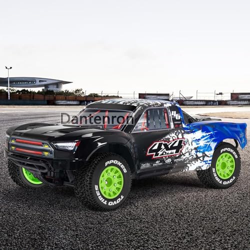1/10 1/8 Truck Wheels and Tires 12mm 14mm 17mm Hex OD 4.41" RC Short Course Tires for 1:8 1:10 Off Road Truck Car Traxxas Slash 2WD 4×4 Rc4wd Arrma Senton Axial Losi Redcat 4PCS (Green) - color: Green
