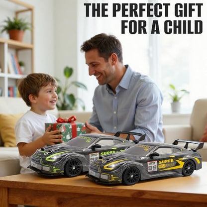 RC Drift Car, 1:24 Scale Remote Control Cars Vehicle for Kids, 2.4GHz 20KM/H 4WD High Speed RC Cars with LED Light Two Batteries & Drifting Tires Racing Sport Toy Car for Adults Boys Girls ZG02-Yellow - style: ZG02-Yellow