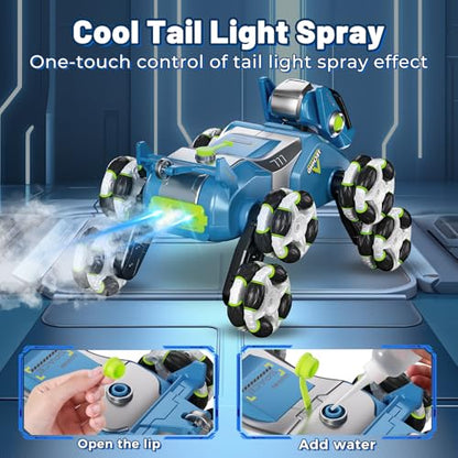 Gesture Sensing RC Stunt Car,Remote Control Car Toys for Ages 8-10-12,with Lights Music Spray,8WD 360° Spins All Terrains Kids Toys Car, 6-8 Year Old Boy Birthday Gift & 6-13 Best Gift for Kid - style: Wolverine