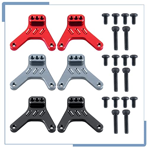 2PCS RC Aluminum Alloy Rear Shock Mount Shock Tower for Kyosho Mini Z 4x4 1/18 Scale Jimny 1/24 Scale Wrangler, Black - color: Black