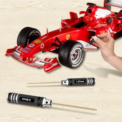 Hex Driver Set Hex Allen Screwdriver Kit 0.9mm 1.27mm 1.3mm 1.5mm 2.0mm 2.5mm 3.0mm Allen Wrench Set Titanium Hexagon Screwdriver RC Tools Kit for RC Car Drone Multi-Axis Helicopter Models(7pcs) - style: 7pcs Screwdrivers