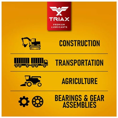 TRIAX Guardian Heavy Duty Grease with Moly, True Multi Purpose, Wheel Bearings, Shock Loaded Components, Extremely Tacky, Zero Separation (10 Pack - 14 Ounce Tubes)