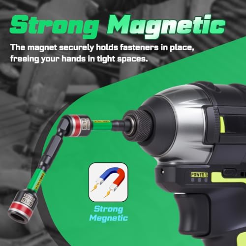 Impact Nut Driver Set, 10 Pieces 2.56”6”Long 5/16”6 Point Alloy Steel Magnetic SAE Nut Setter Set Use For Require Installing 1/4 Hex Shank Impact Driver with Case Box - size: 2.56"/6", style: 5/16"-10pcs