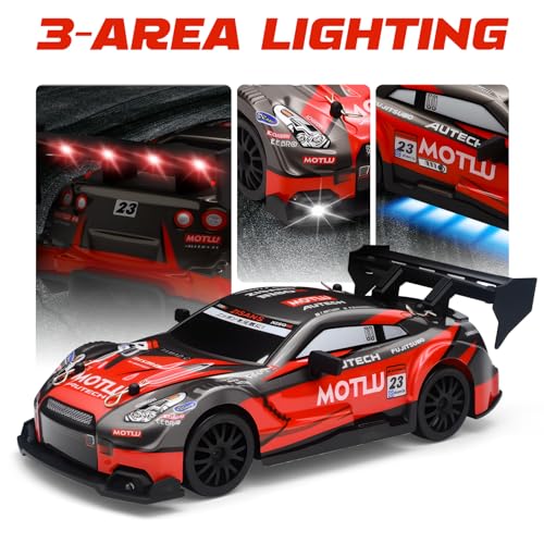 RC Drift Car, 1:24 Scale Remote Control Vehicle for Kids,2.4GHz 20KM/H 4WD High Speed RC Cars with LED Light, Two Batteries & Drifting Tires Racing Sport Toy Cars for Adults Boys Girls Kids 8603OG - style: 8603-Orange