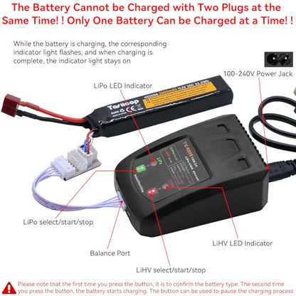 LiPo Battery Charger - 2S 3S 4S RC Car Batteries Balance Chargers 18W 2A for LiPo(7.4-14.8V) LiHV(8.7-17.4V) with XH3P XH4P XH5P Plug for RC Battery Boat Airplane Truck Quadcopter Airsoft