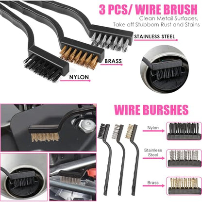 Windshield Cleaner Tool, 17Pcs Pink Car Interior Cleaning Kit, Detailing Kit Cleaner, Detailing Brush, Cleaning Gel, Inside Cleaning Supplies Accessories for Women Girl Gift - color: Pink