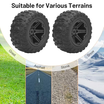 1/16 RC Wheels and Tires, daitoku 12mm Hex Hub RC Tires RC Car Truck Wheels for 1/16 1/14 SCY MJX WL HPX HBX JJRC