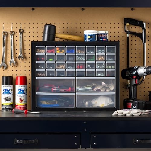 IRIS USA 36-Drawer Storage Cabinet, Garage Tool Screws, Made in USA, Black | Wall mountable, Stackable, Hardware, Electronics, Teacher Toolbox, Small Parts - color: Black, size: 36 Drawer