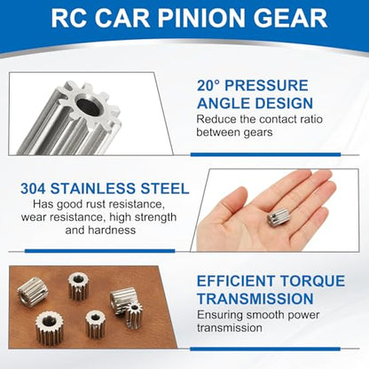 uxcell 1 Mod 10T Spur Gear 4mm Bore, 304 Stainless Steel Pinion Gear, 20°Pressure Angle, for Spur Rack and RC Model Car or Motor DIY - size: 1 Mod 10T, 4mm