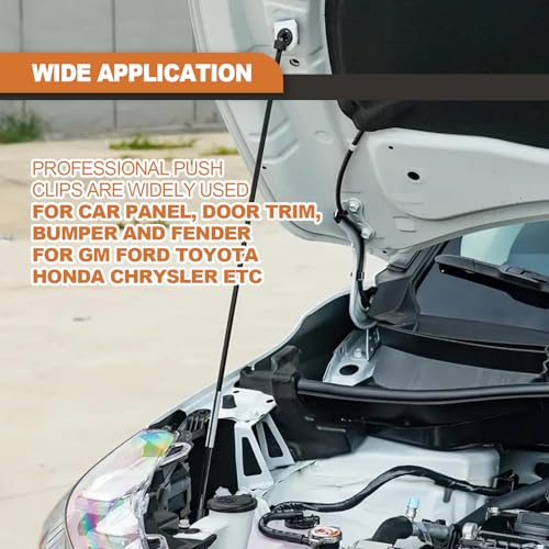 635PCS Auto Fasteners Car Push Retainer Clips Nylon Bumper Fender Rivets, 16 Most Popular Sizes with 10 Cable Ties Fasteners and Fasteners Remover Compatible with Toyota GM Ford Honda Acura Chrysler