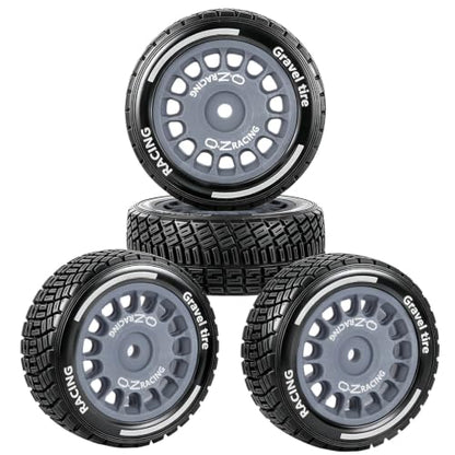 RC Highway Wheels and Tires Set w/Plastic Wheels Rim for 1/14 M-J-X14301 14302 14303 14304 RC Car,RC Tire Highway Tires Soft Tire,(4PCS) RC Vehicle Wheel,Scale On/Off Road Wheel,Titanium - color: Titanium(rc Wheels Tires)
