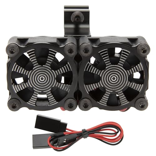 DKKY RC Motor Cooling Fan Heatsink 18000RPM 36mm for ARRMA Axial Traxxas 1/6 1/8 1/10 RC Models with 3650 Motor (Black) - color: Black