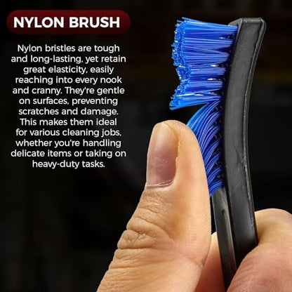 PINGMIC Gun Cleaning Brushes Set - 6 Pack Double-Ended Nylon Brushes with Plastic Handles, All-Purpose Gun Cleaning Supplies Kit (Blue) - color: Blue