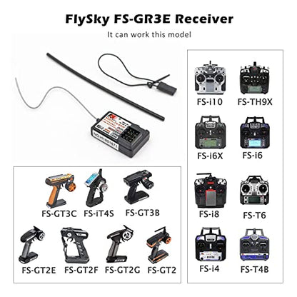 Flysky FS-GR3E Receiver AFHDS Long Range 3CH 2.4GHz Surface Receiver for FS-GT2 FS-GT2B FS-GT3B FS-GT3C FS-IT4S Transmitter RC Car Boat (2 Pcs)