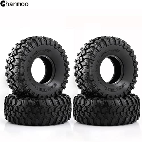 2.2 RC Crawler Tires With Foam Inserts OD 130mm Rubber Grappler Mud Terrain Tyres For 1/10 Crawler Car SCX10 90047 D90 TF2 AX10 D90 Tamiya CC01 Traxxas TRX4 2.2" Beadlock Wheels Rims 4PCS