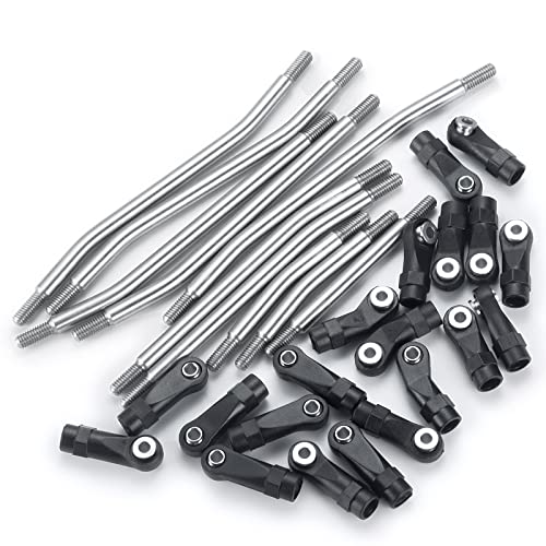 MORLORDY 10PCS 313mm Wheelbase RC Suspension Link Rod Linkage Set for TRX4 1/10 RC Crawler Car Upgrades, Stainless Steel - color: 313mm
