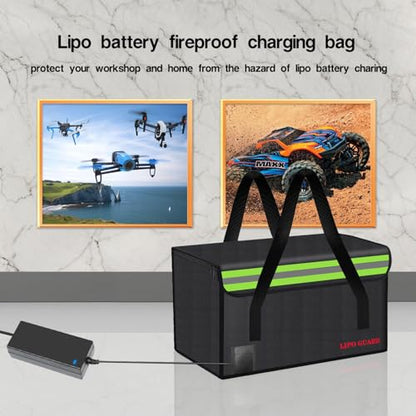Lipo Battery Safe Bag Large Capatity Fireproof Bag for Ebike Lipo Battery Other Batteries Storage Charging Transport Home Office Travel Safe Storage Pouch - size: 280*150*180mm
