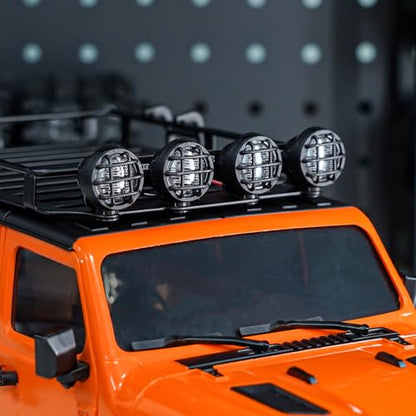 INJORA Roof Rack with LED Spotlights and Ladder Accessory for 1/18 TRX4M