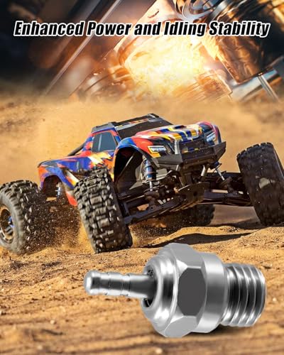 70117 N4 Medium Glow Plug Fit for Traxxas T-Maxx 2.5 3.3 Nitro RC Car Truck | N4 Spark Nitro Engine Parts Fit for Redcat 1/8 1/10 Kyosho HSP HPI Buggy, Replace 3232X, 6PCS