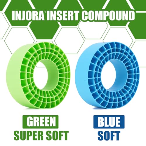 INJORA Silicone Rubber Inserts for 132-134mm (5.25" OD) 2.2" Tires, GN - color: Green