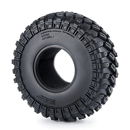 4PCS RC Tires 2.2inch RC Rubber Tyre Set 140mm/5.51inch with Foam Insert for 1/10 RC Crawler Axial SCX10 AX10 Wraith D90