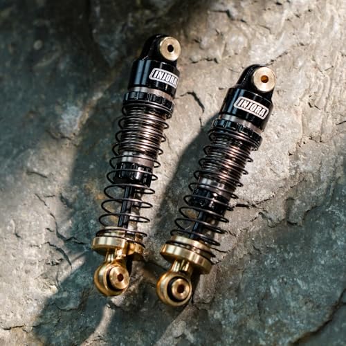 INJORA 40mm Big Bore Aluminum Oil Shock with Brass Ends for SCX24, Black