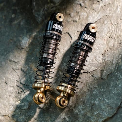 INJORA 40mm Big Bore Aluminum Oil Shock with Brass Ends for SCX24, Black