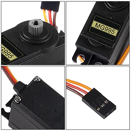 2pcs MG995 Servo Motor Control 180 Angle Metal Gear Servo 20KG Digital High Speed Torque Servo Motor for Smart Car Robot Boat RC Helicopter - size: MG995