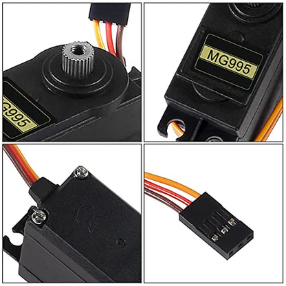 2pcs MG995 Servo Motor Control 180 Angle Metal Gear Servo 20KG Digital High Speed Torque Servo Motor for Smart Car Robot Boat RC Helicopter - size: MG995