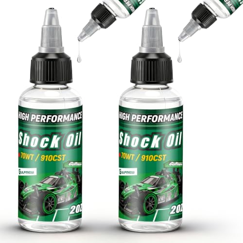 2 Bottles Racing Silicone Shock Oil 70WT 910CST | RC Car Shock Oil for Lubricating R/C Radio Controlled Cars and All Types of Vehicles, RC Shock Oil, Does Not Evaporate
