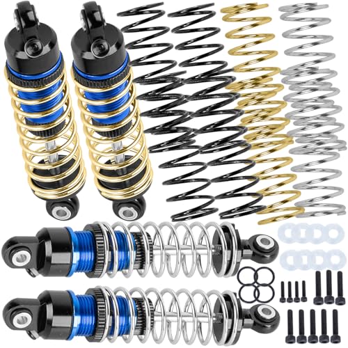 Upgrades Part for 1/18 Granite GROM 1/16 MojaveGrom 1/14 Typhon Grom,Big Bore RC Shocks Absorber Damper,Aluminium Front Rear Assembled Full Metal Shocks,4PCS Navy Blue - color: Navy Blue(for 1/16 1/18)